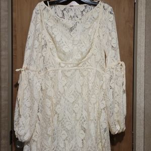 Free People Ivory Lace Dress Size M EUC